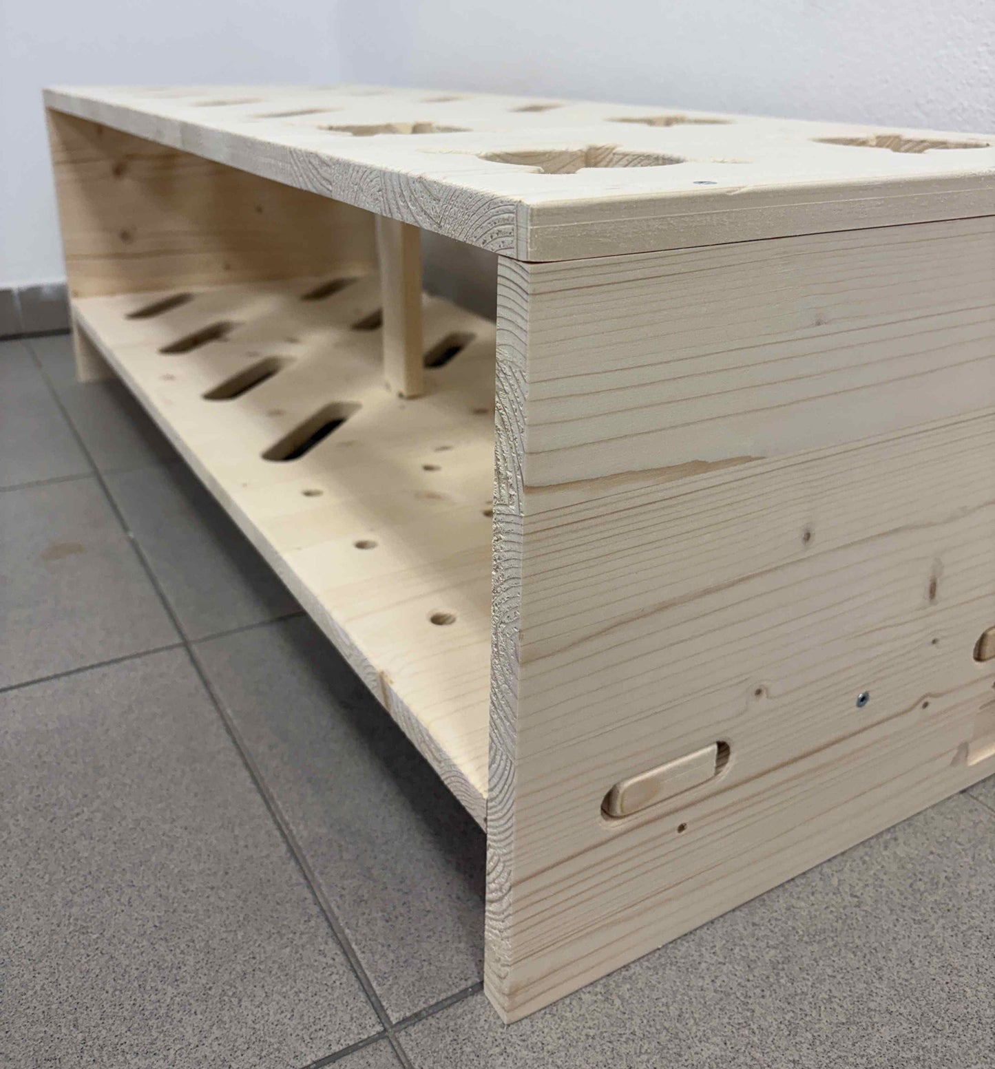 Kombinierter Skiständer für Skier, Langlaufski und Skistöcke - Naturfarbe