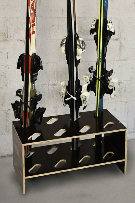 Skiständer aus Holz - 8 Paar, 61 x 33 cm