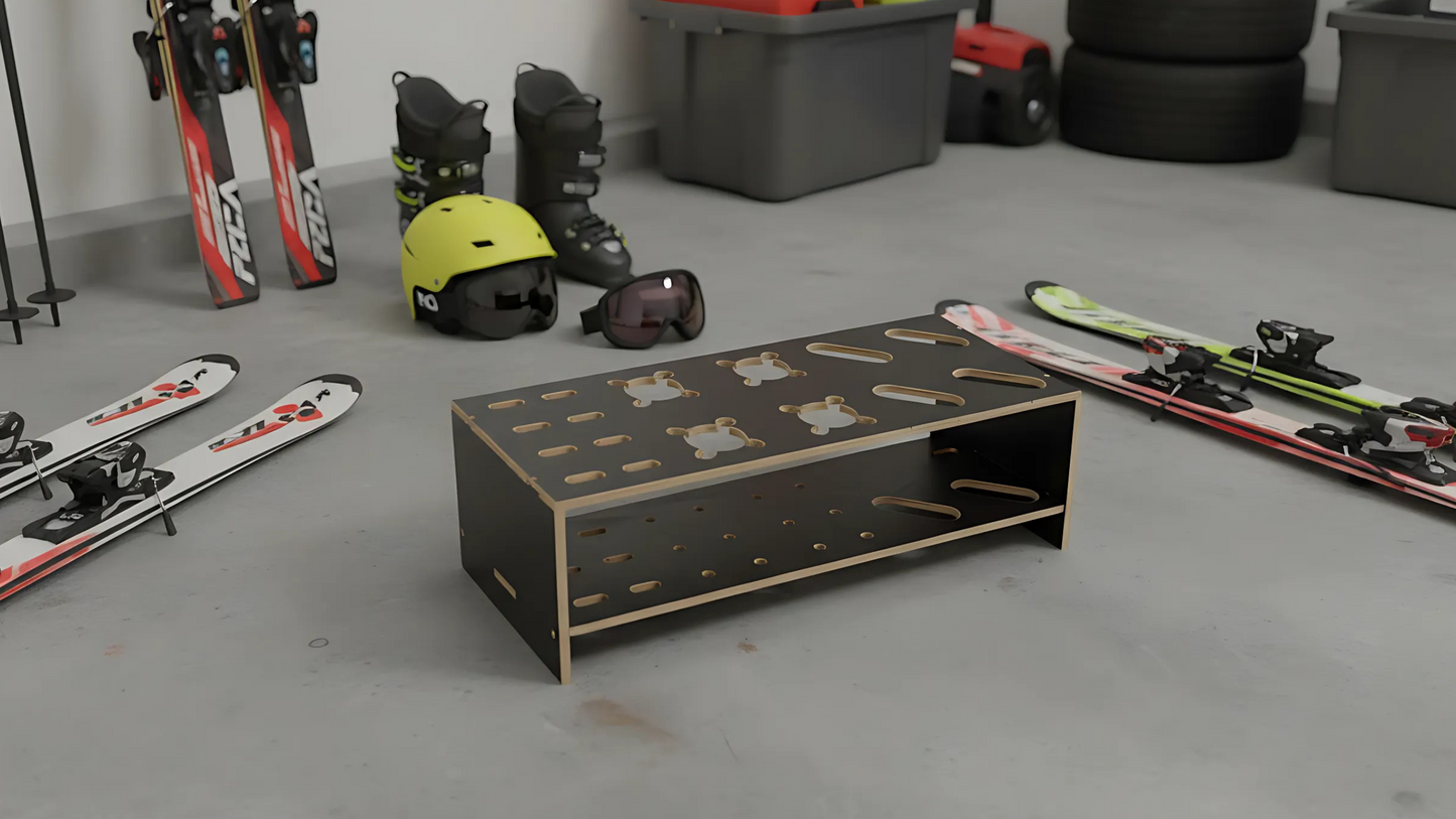 Kombinierter Skiständer für Skier, Langlaufski und Skistöcke