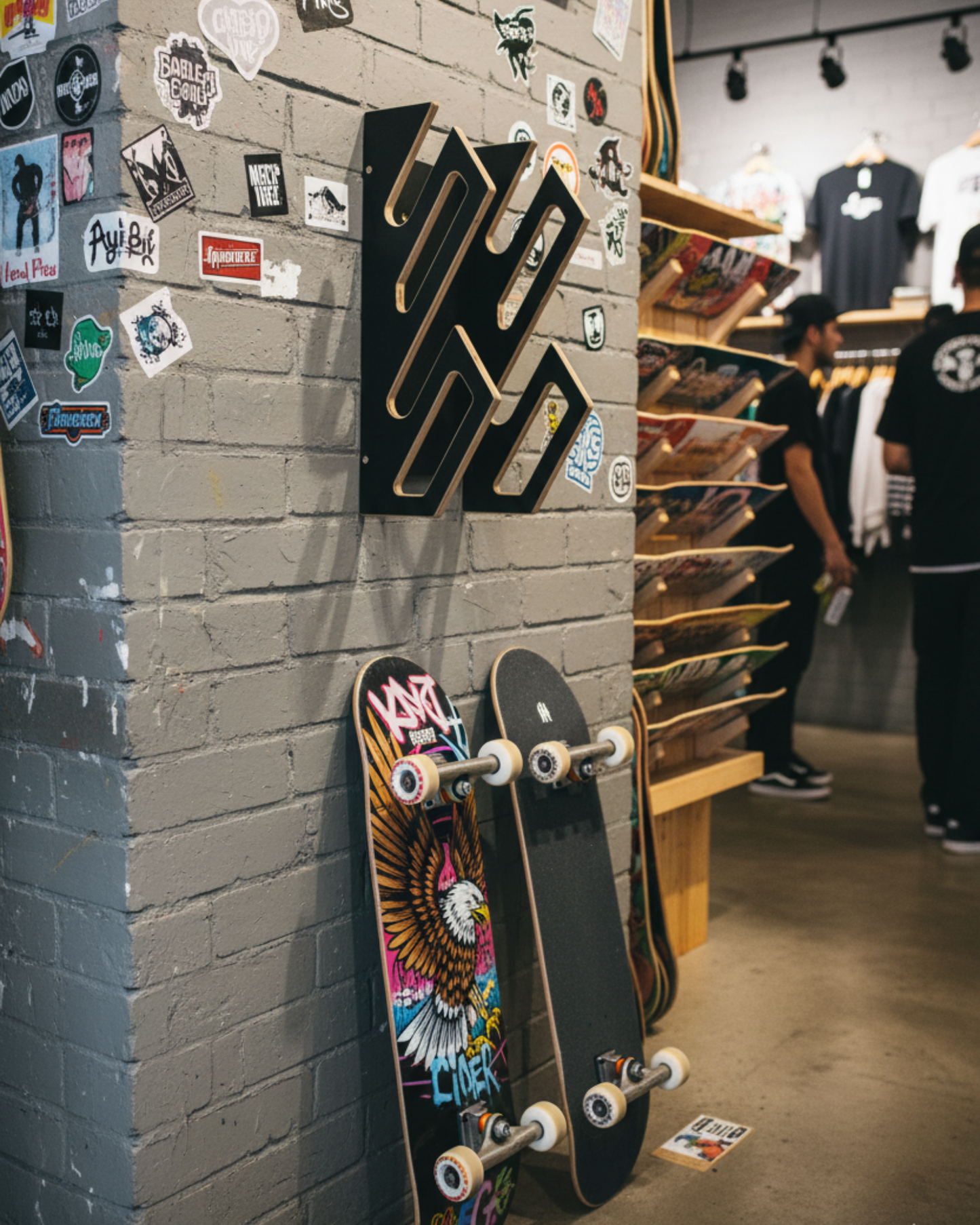 Wandhalter für 2 Snowboards oder Skateboards